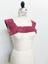 Dark Pink Cotton Applique Front and Back